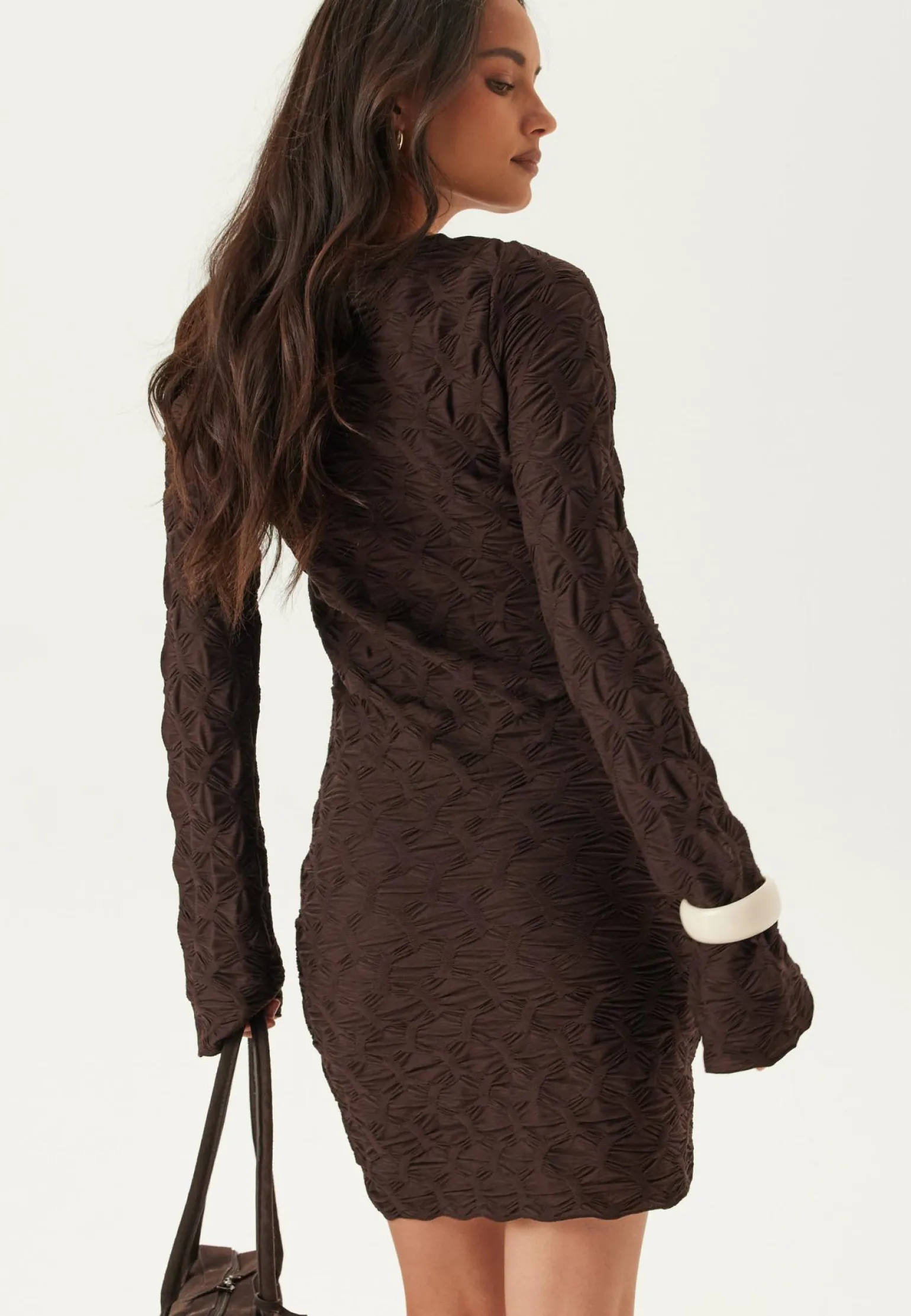Structure Long Sleeve Short Dress