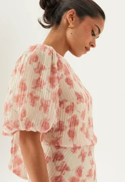 Structured Puff Sleeve Ankle Dress