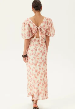 Structured Puff Sleeve Ankle Dress
