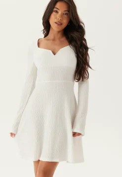 Structured V-neck Skater Dress