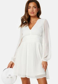 Tie Back L/S Chiffon Dress