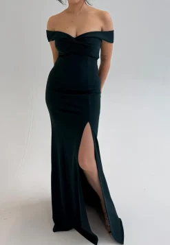 Twist Off Shoulder Gown