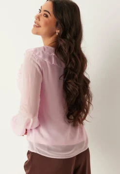Viane L/S V-NECK FRILL TOP V-N