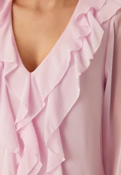 Viane L/S V-NECK FRILL TOP V-N