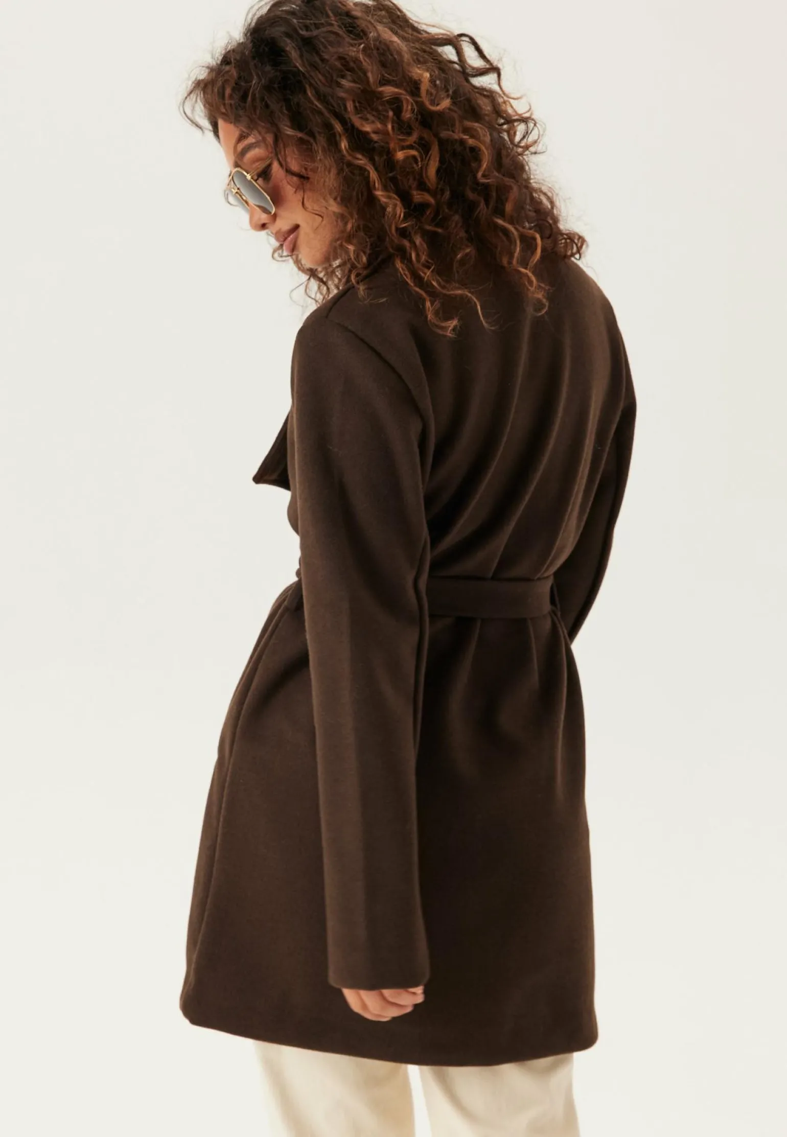 Vicooley Collar Belt Coat