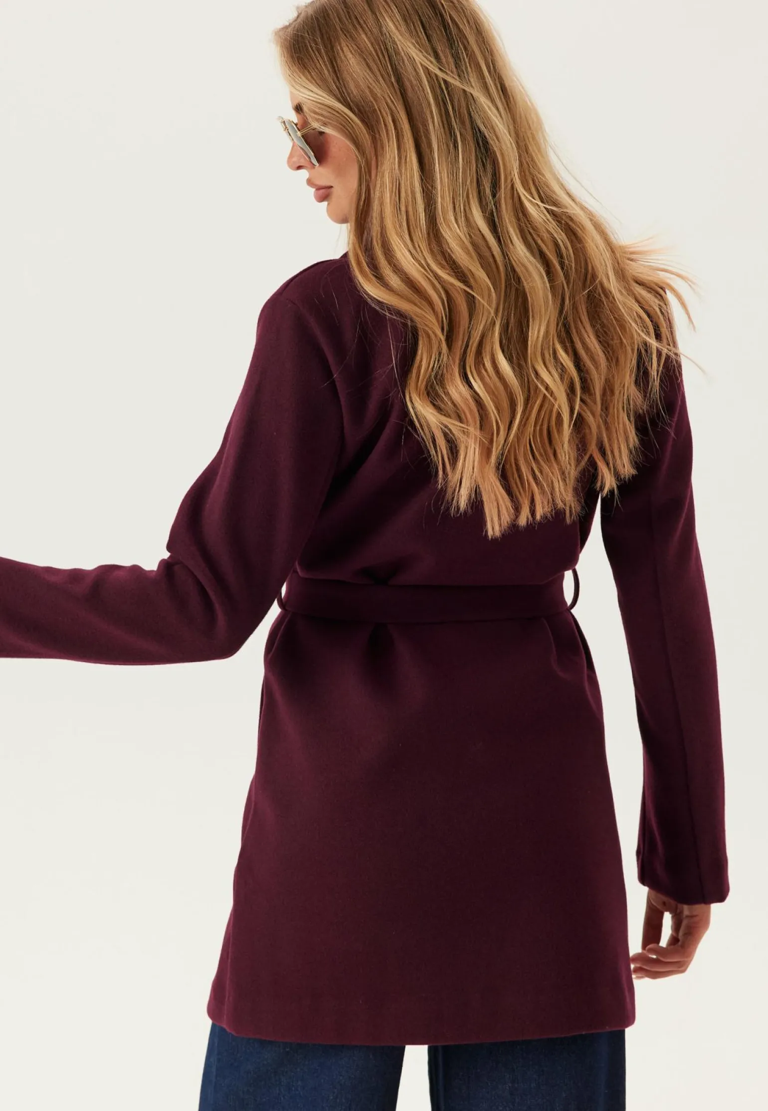 Vicooley Collar Belt Coat