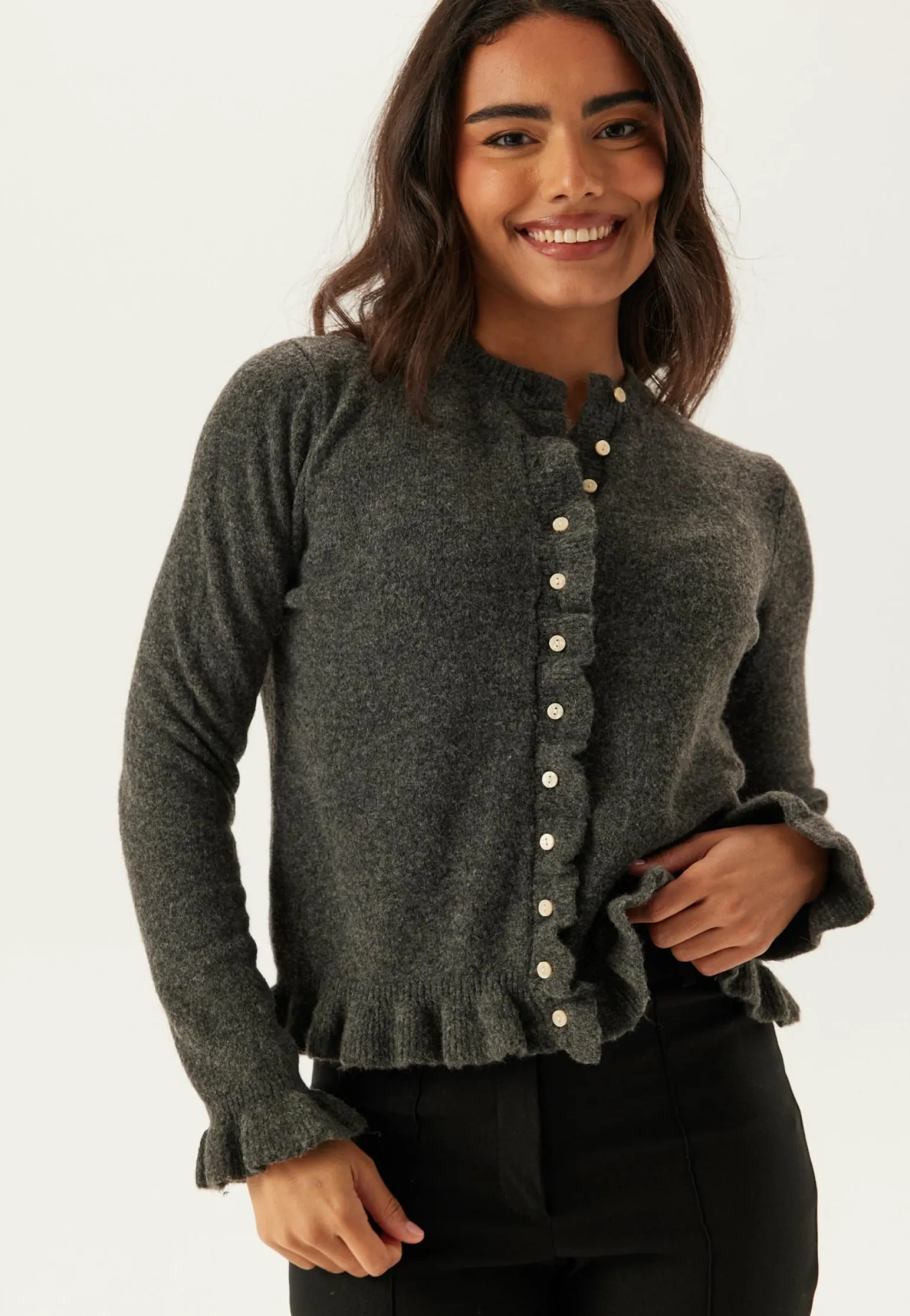 Vijacia O-neck L/S FRILL KNIT