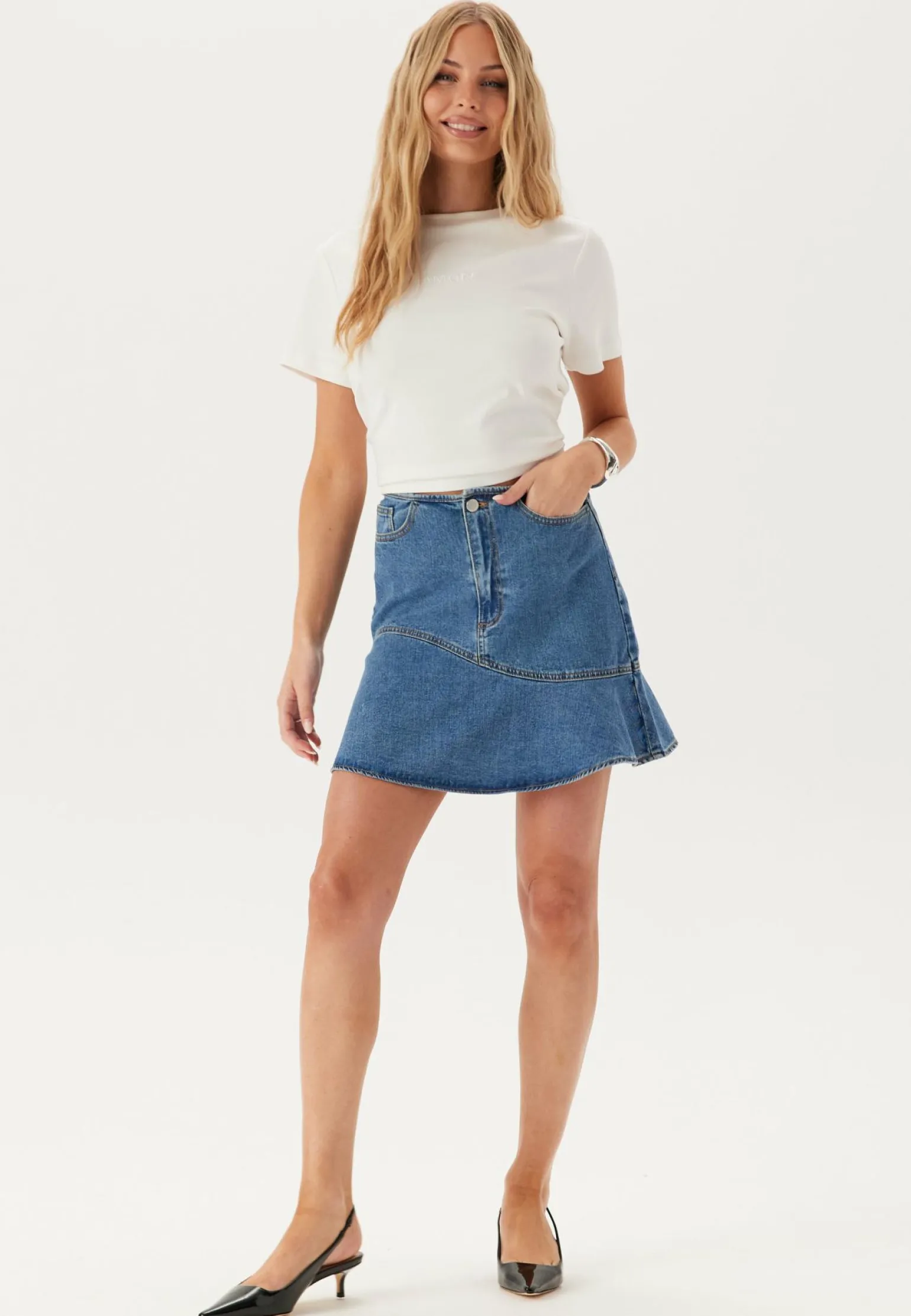 Vijessie Rw Short Denim Skirt
