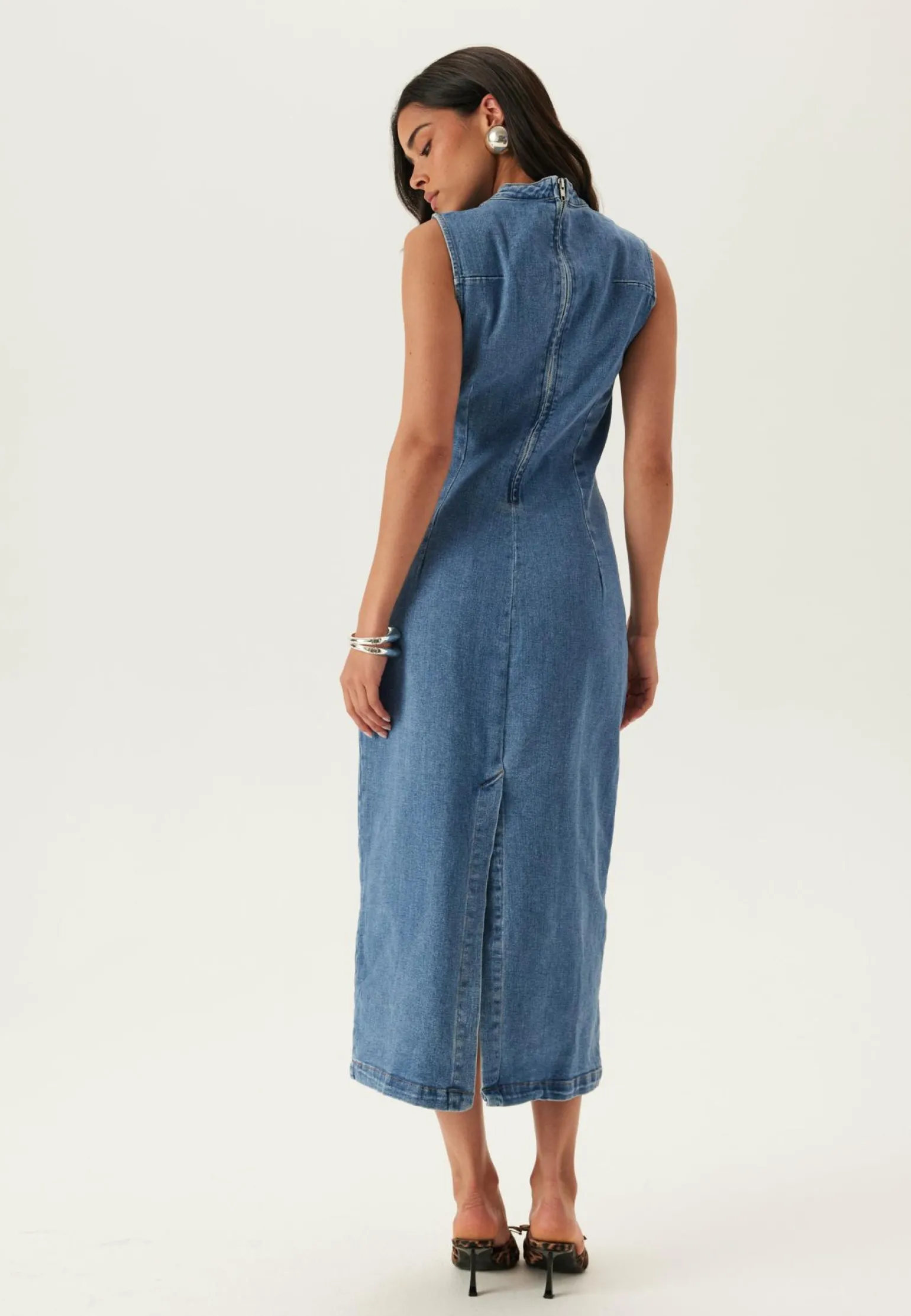 Vinona S/L Midi Denim Dress