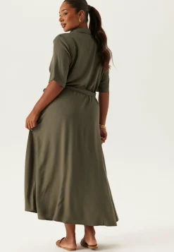 Viscose Belted Shirt Dress