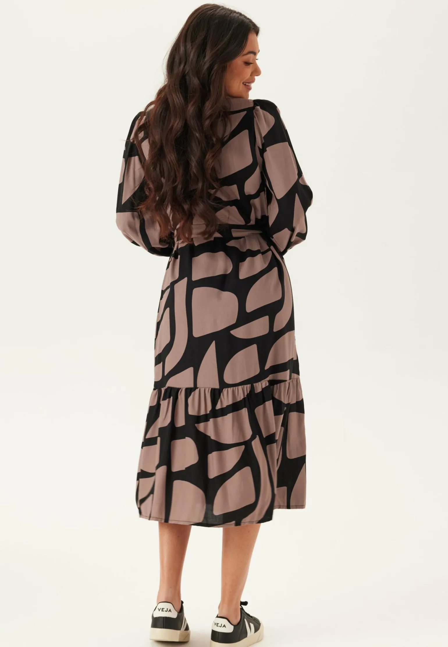 Viscose Flounce Shirt Dress