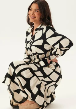 Viscose Flounce Shirt Dress