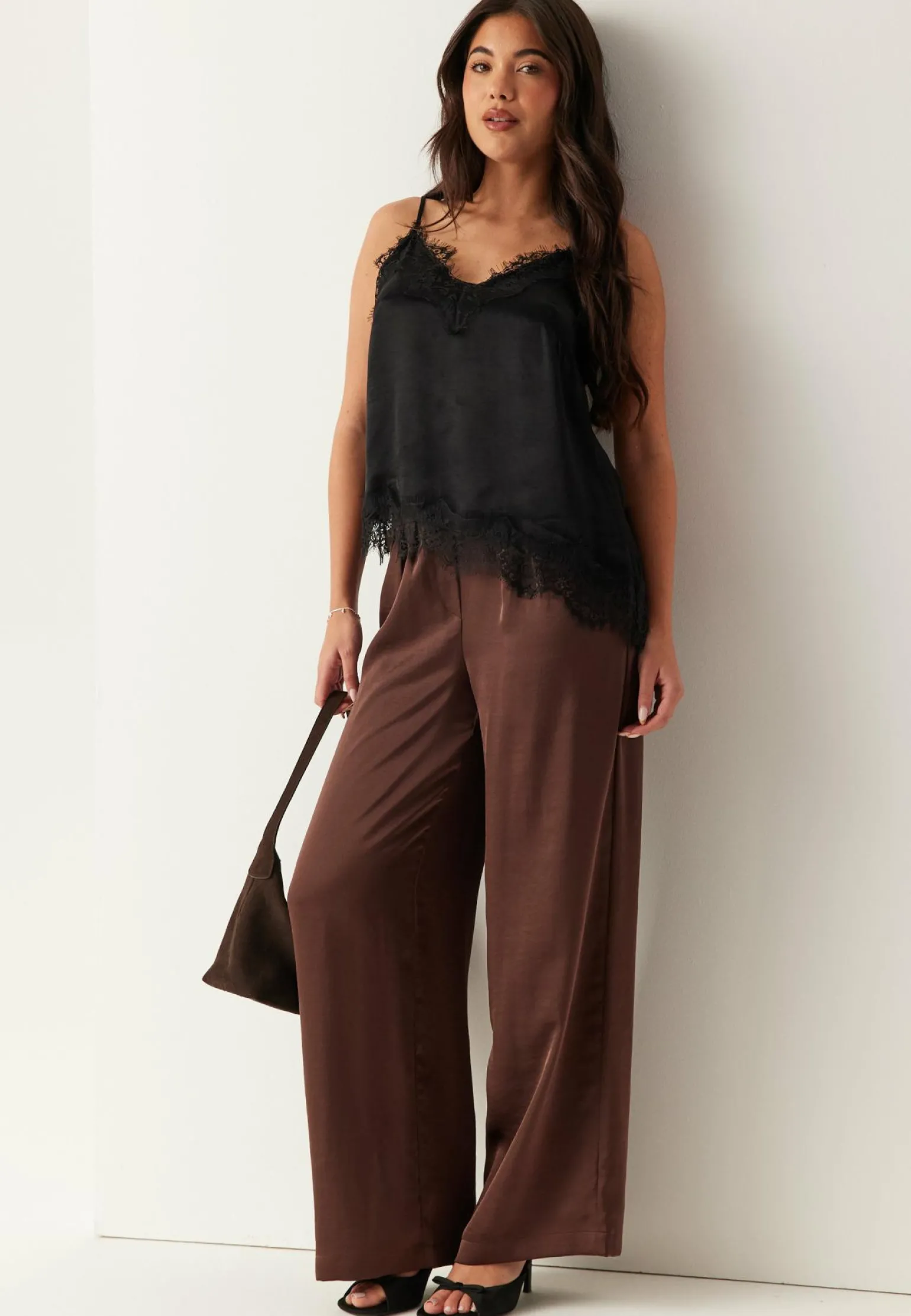 Viscose Satin Lace Singlet