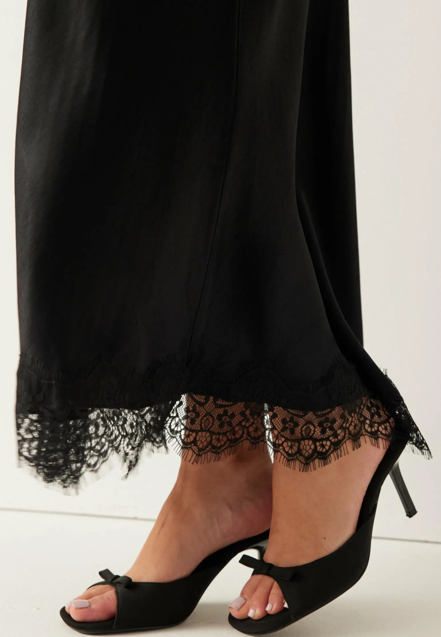 Viscose Satin Lace Skirt