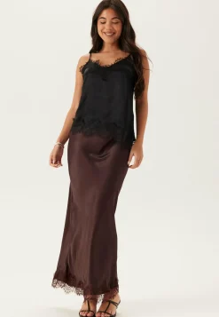 Viscose Satin Lace Skirt