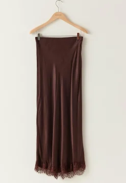 Viscose Satin Lace Skirt