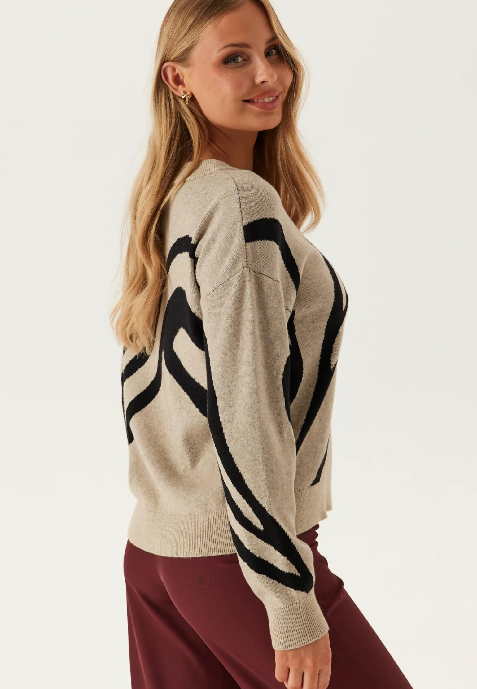 Vitif Jacquard L/S KNIT TOP KN