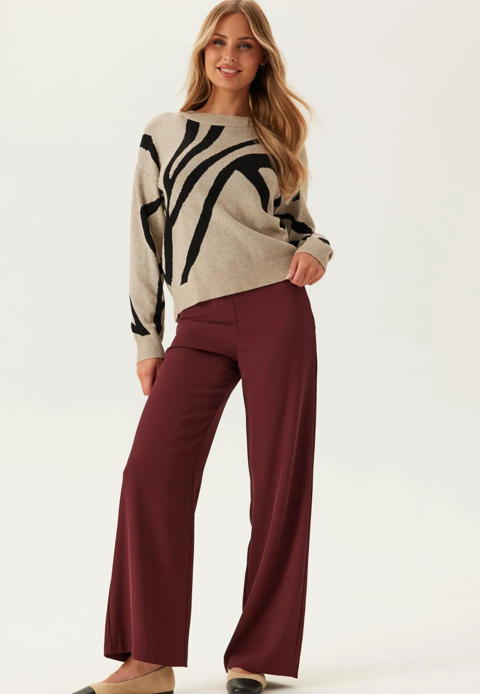Vitif Jacquard L/S KNIT TOP KN