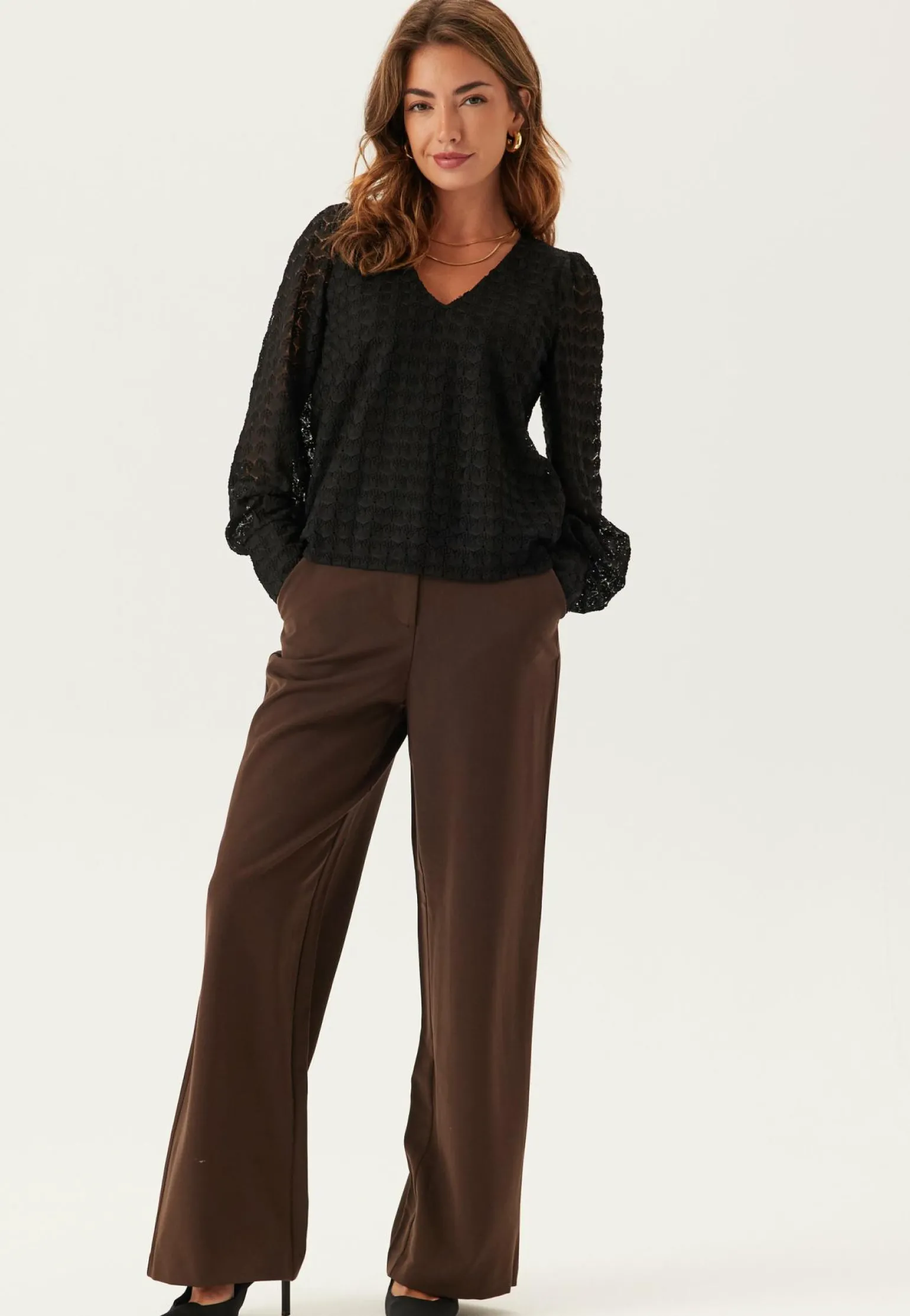 Vmbecca Ls V-neck Lace Top