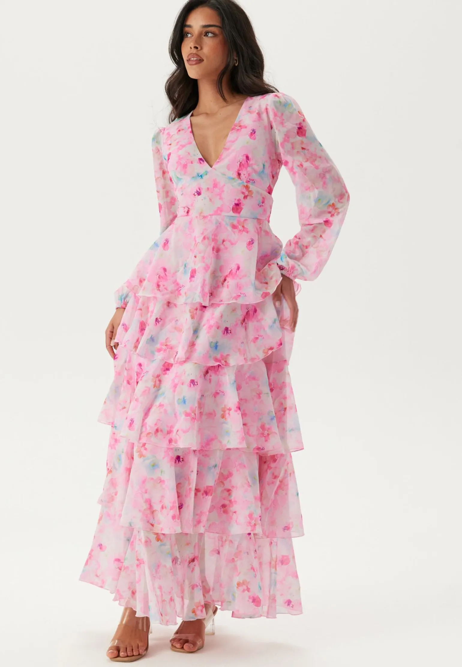 Vmfelicia Ls Ruffle Maxi Dress