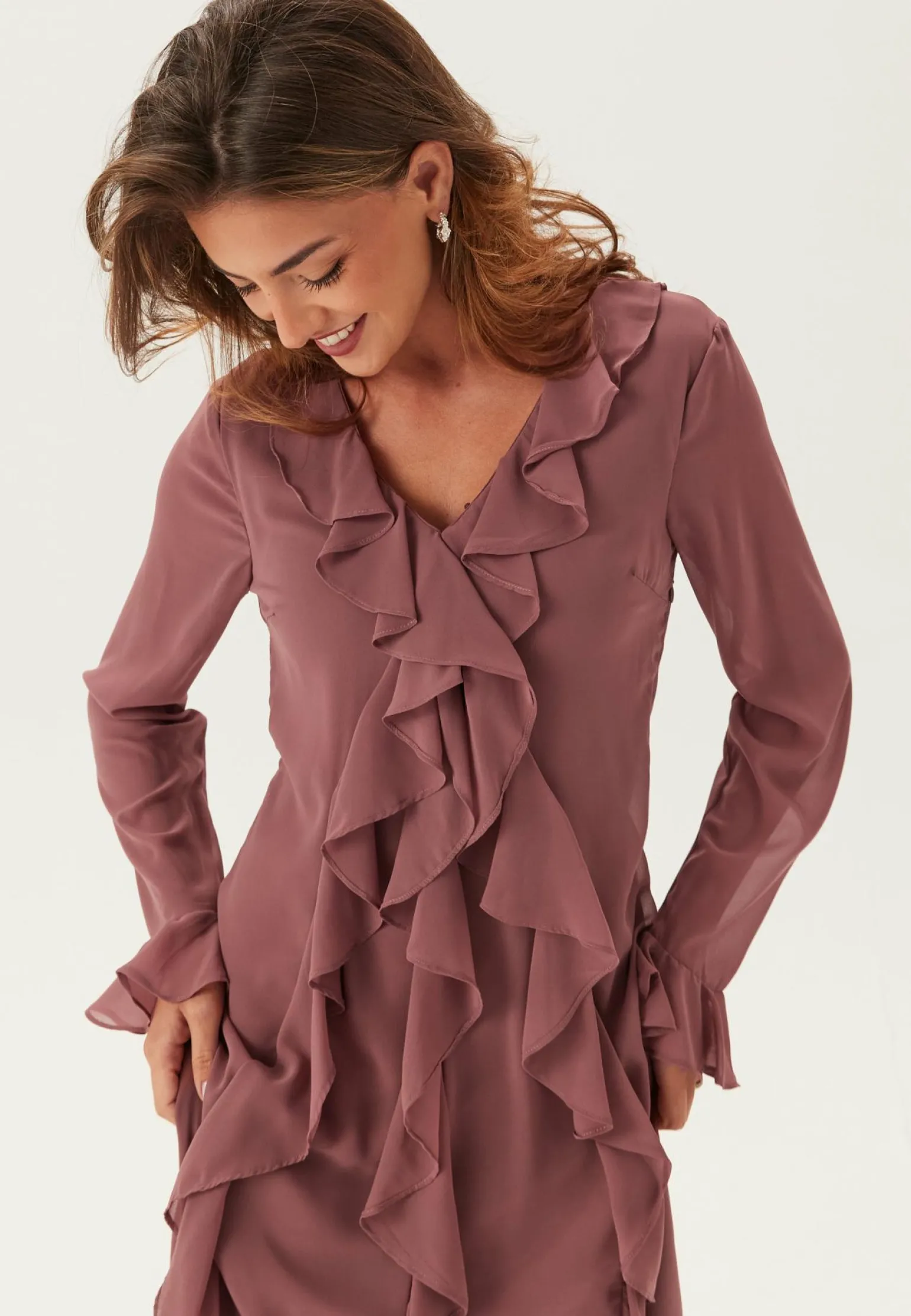 Vmholly Ls Flounce Ankle Dress