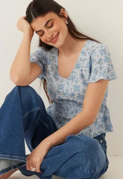 Vmjosie Ss V-neck Short Smock Top