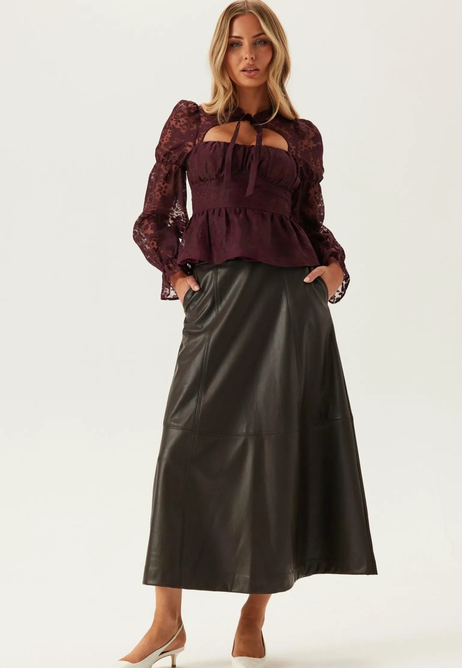 Vmolive Hw Coated Ankle Skirt