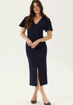 V-Neck Butterfly Sleeve Dress