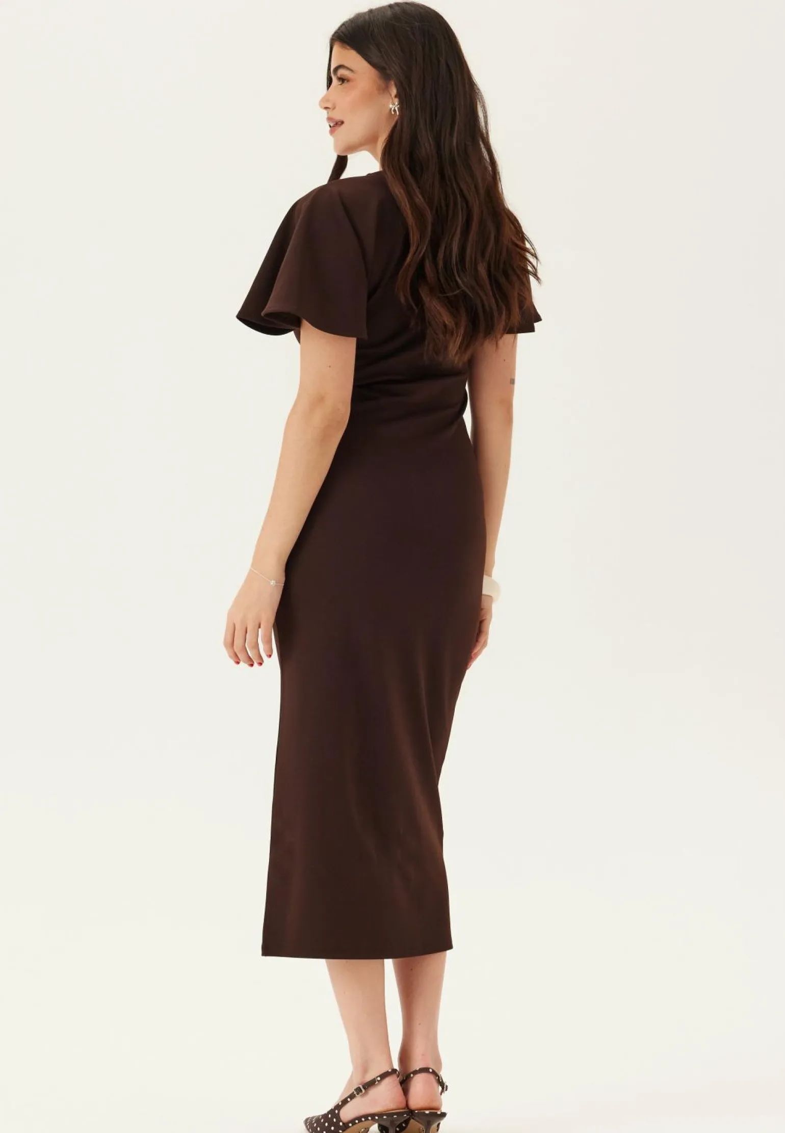 V-Neck Butterfly Sleeve Dress