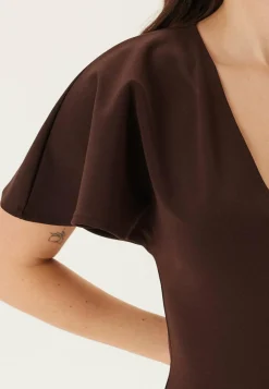 V-Neck Butterfly Sleeve Dress