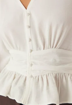 V-neck Button Blouse