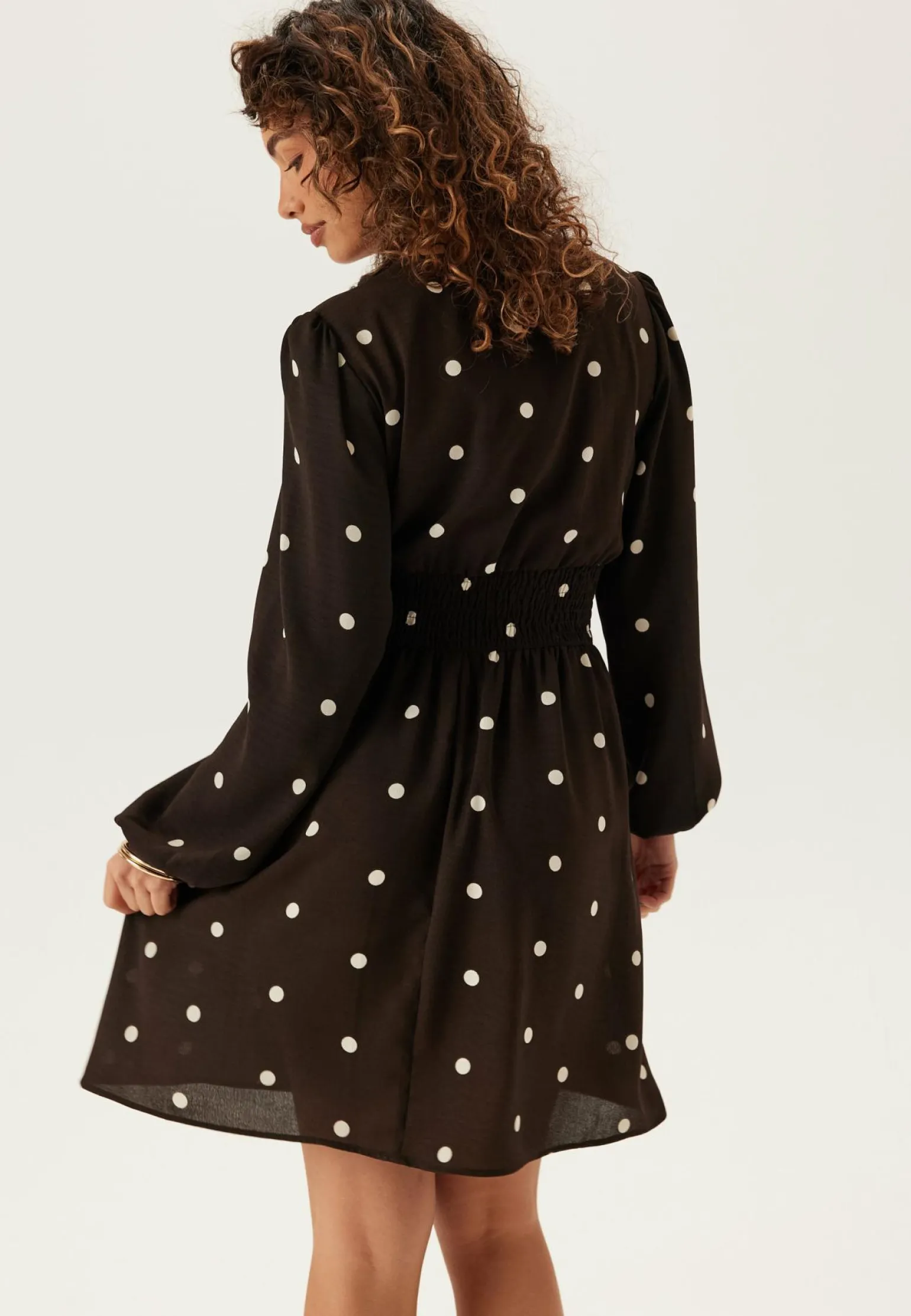V-neck Button Short Dress