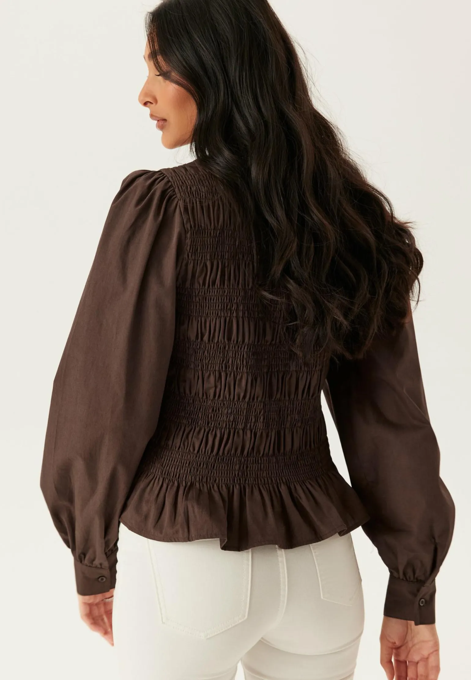 V-neck Cotton Smock Blouse