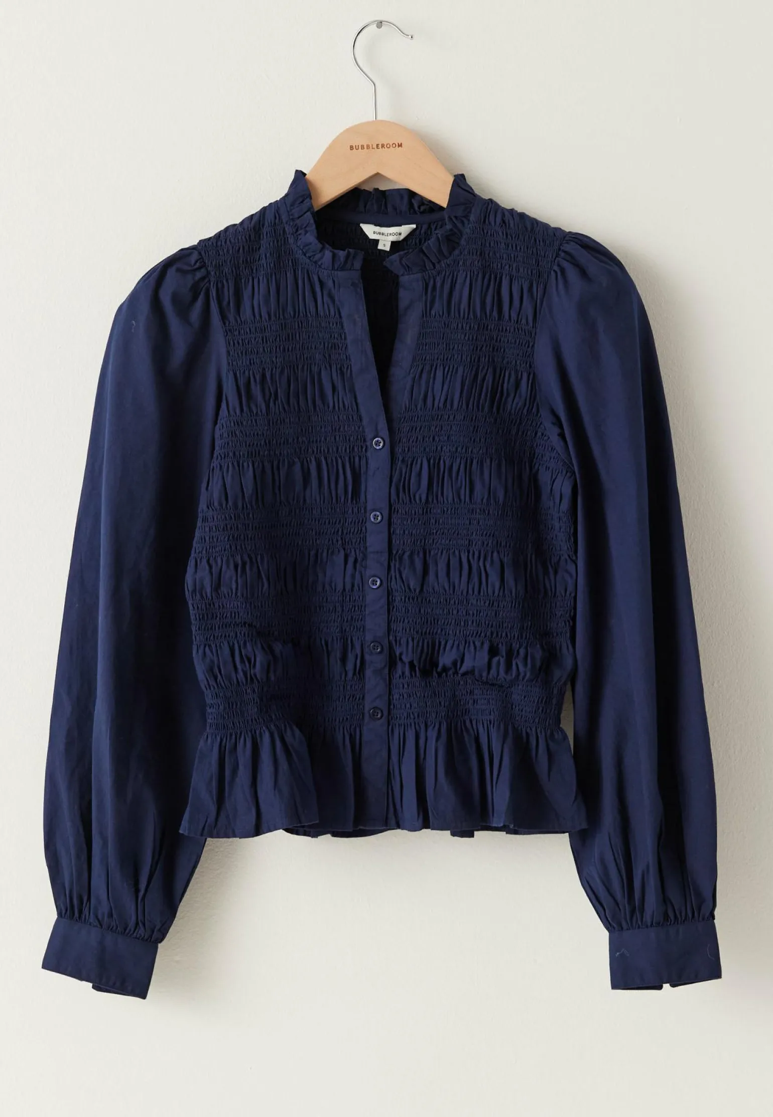 V-neck Cotton Smock Blouse