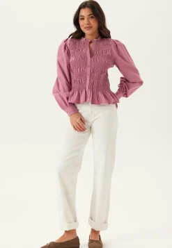 V-neck Cotton Smock Blouse
