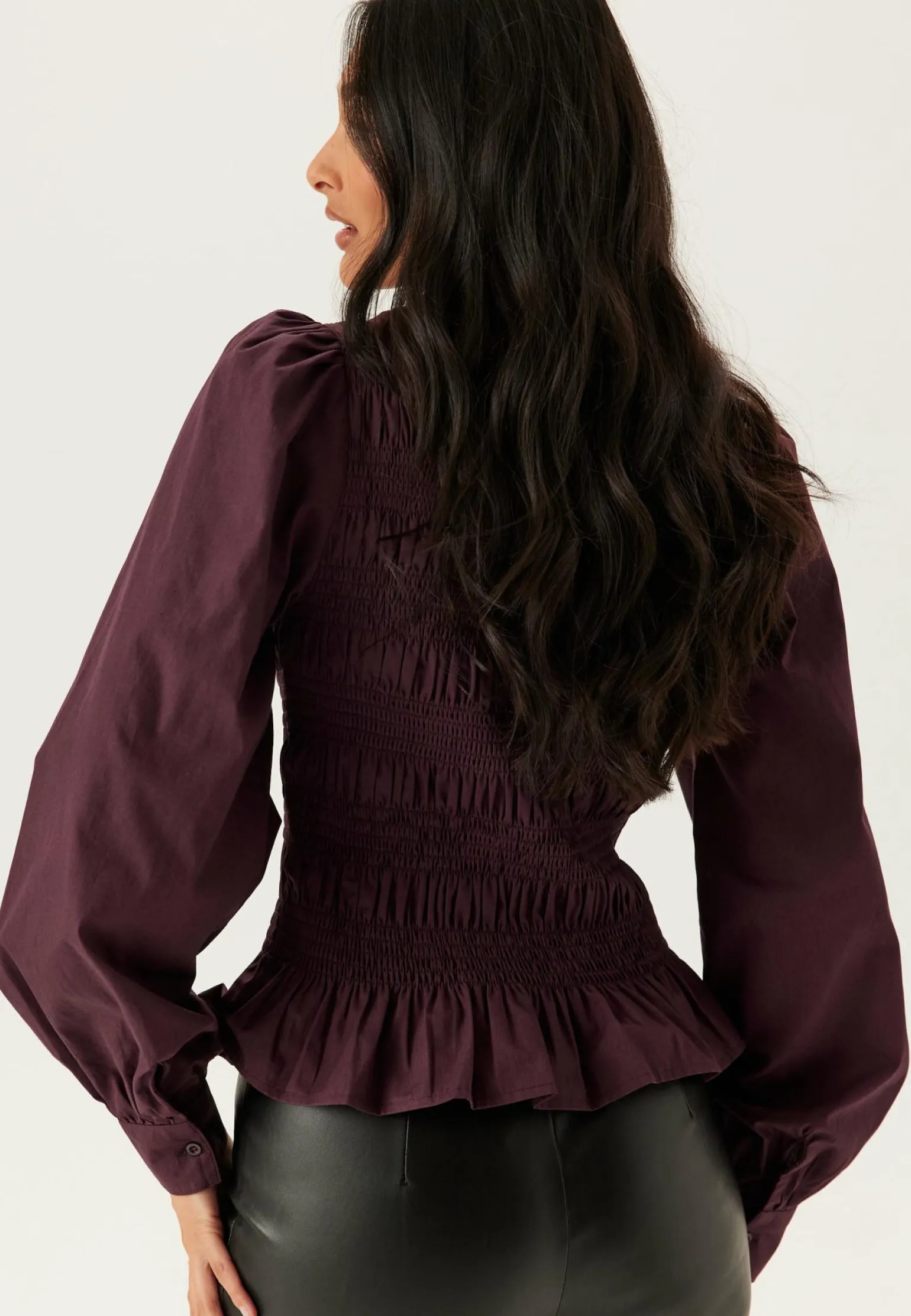 V-neck Cotton Smock Blouse