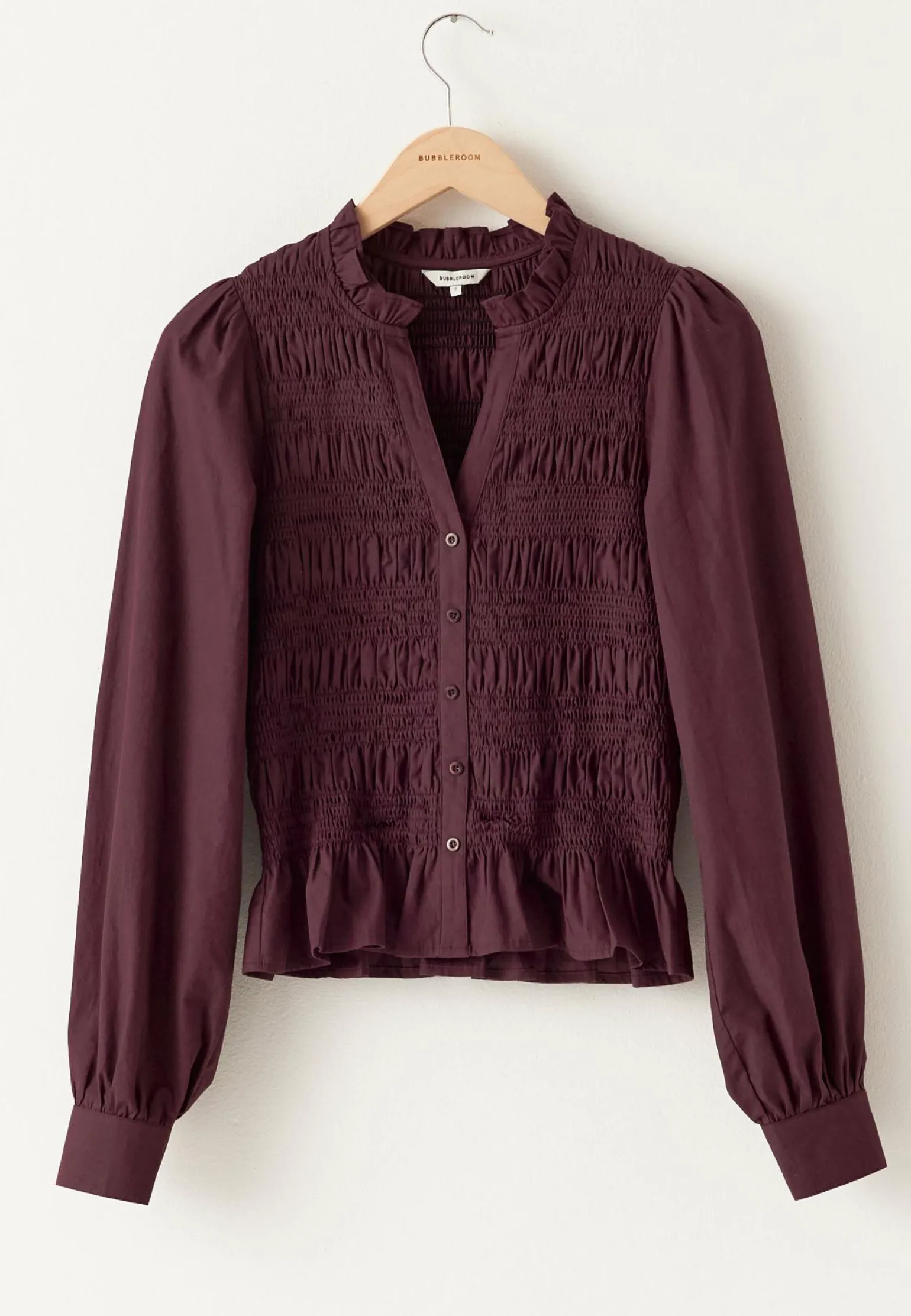 V-neck Cotton Smock Blouse