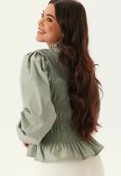 V-neck Cotton Smock Blouse