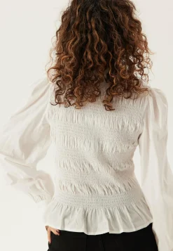 V-neck Cotton Smock Blouse