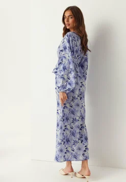V-neck Flounce Maxi Dress