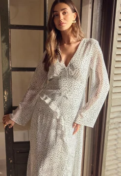 V-Neck Frill Dress