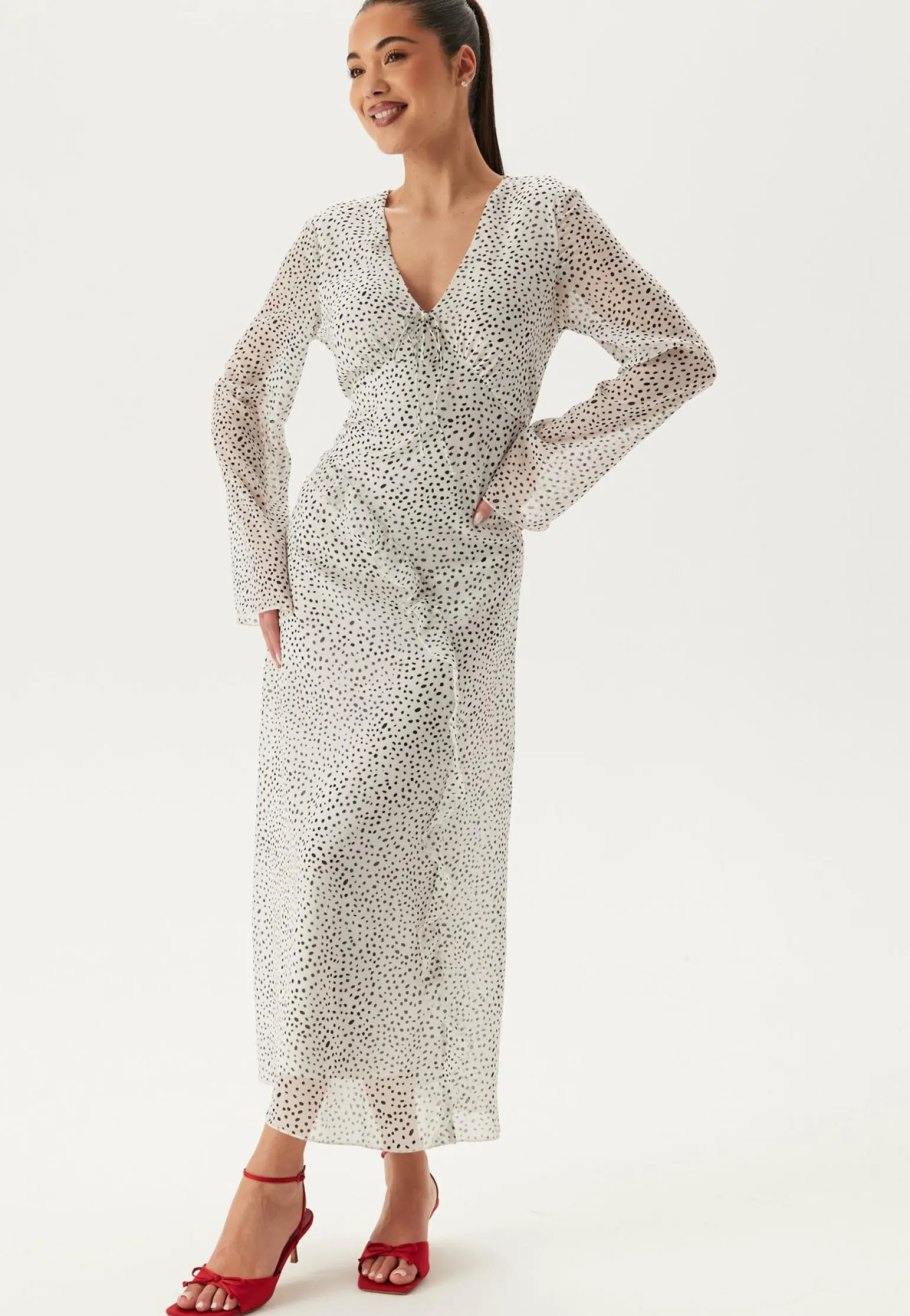 V-Neck Frill Dress