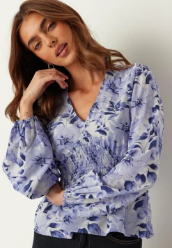 V-neck Smock Blouse