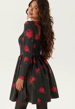 Volume Skirt Long Sleeve Mini Dress