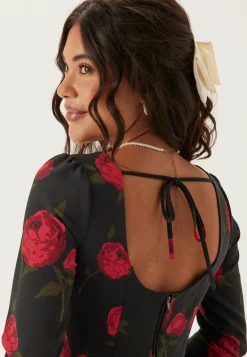 Volume Skirt Long Sleeve Mini Dress