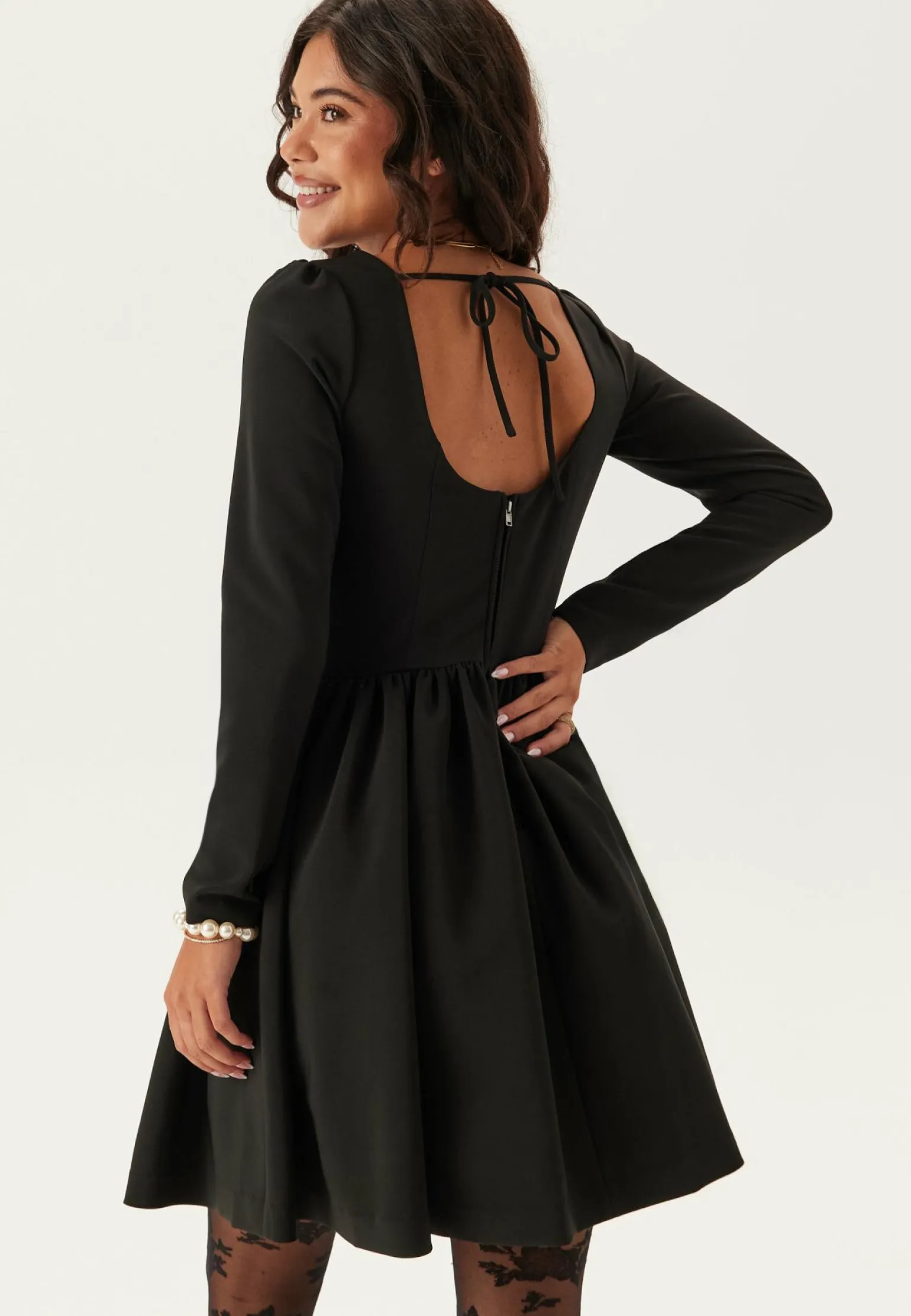 Volume Skirt Long Sleeve Mini Dress