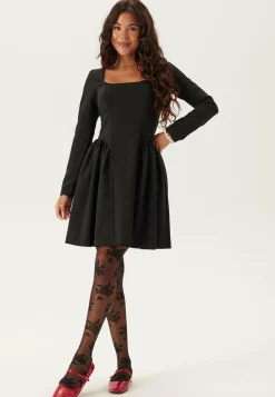 Volume Skirt Long Sleeve Mini Dress