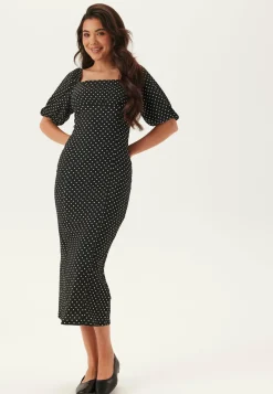 Volume Sleeve Midi Dress