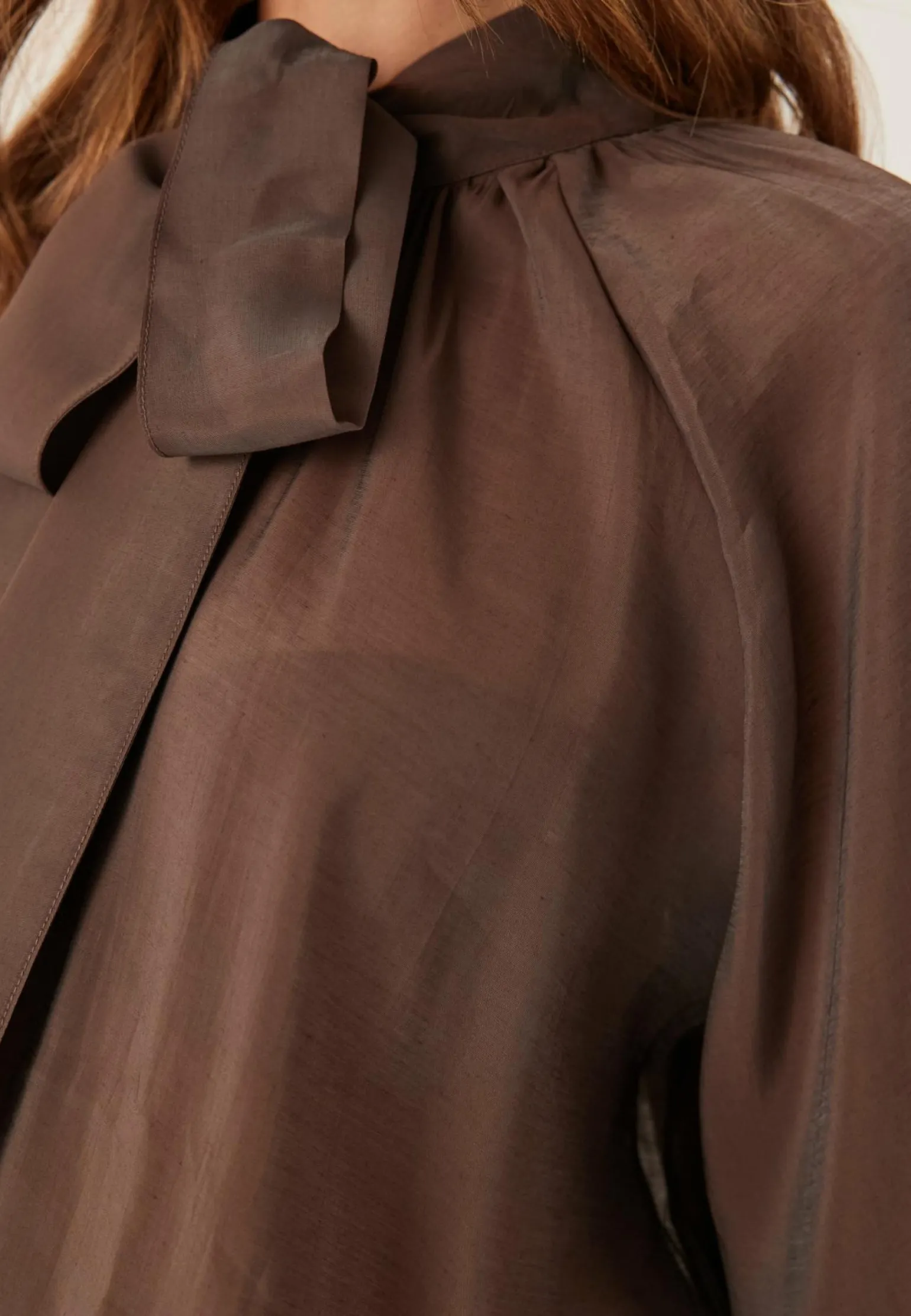 Wide Sleeve Bow Blouse