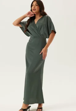 Wrap Satin Ankle Dress